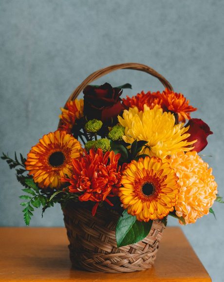 Orange Birthday Flower Basket