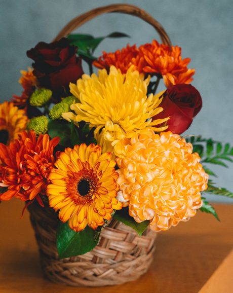 Orange Birthday Flower Basket