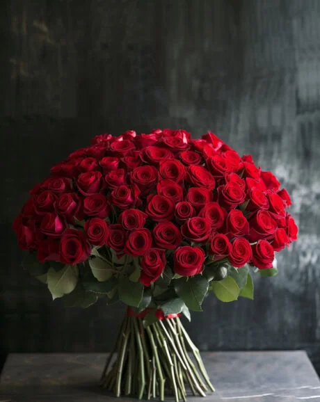 100 premium red roses bouquet
