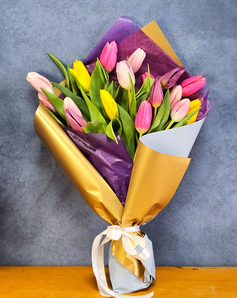 20 Mixed Color Tulip Bouquet