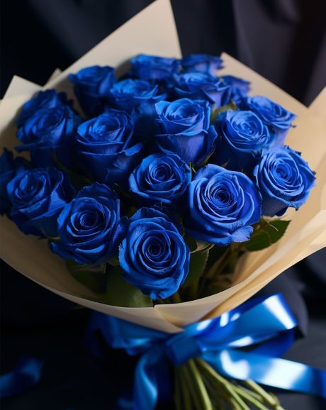 12 Premium Blue Rose Bouquet