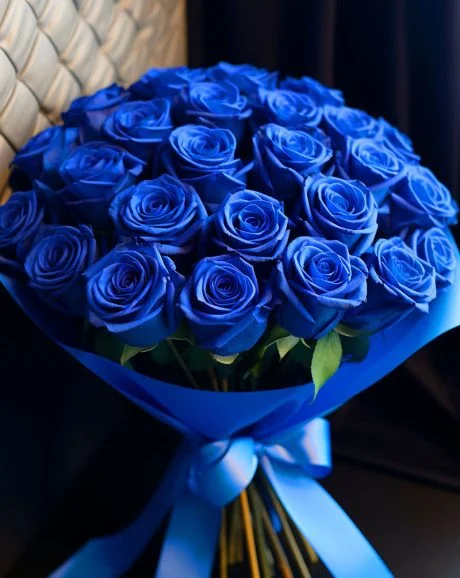 24 Premium Blue Rose Bouquet