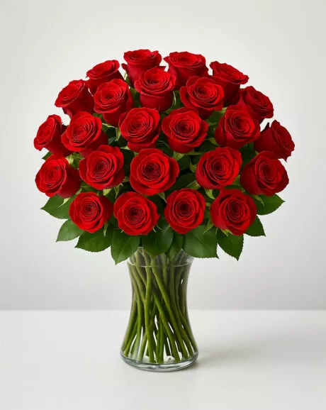 24 Red Roses Bouquet in a Vase