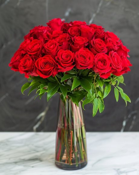 24 Red Roses Bouquet in a Vase