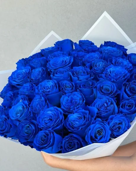 50 Premium Blue Rose Bouquet