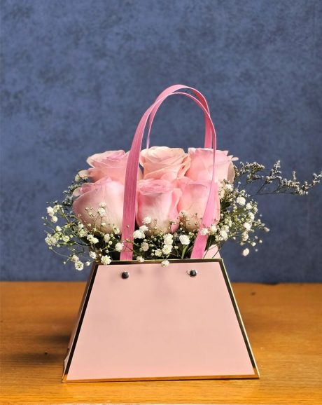 Pink Purse with Pink Roses