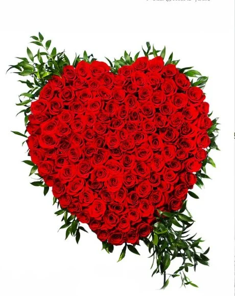 Eternal Love Red Roses Solid Heart