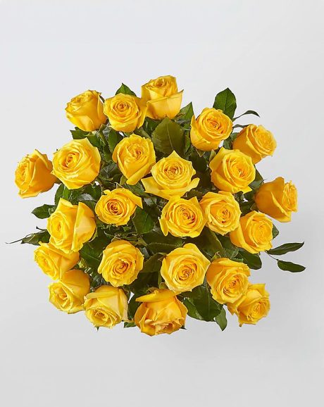 24 Yellow Roses in Vase