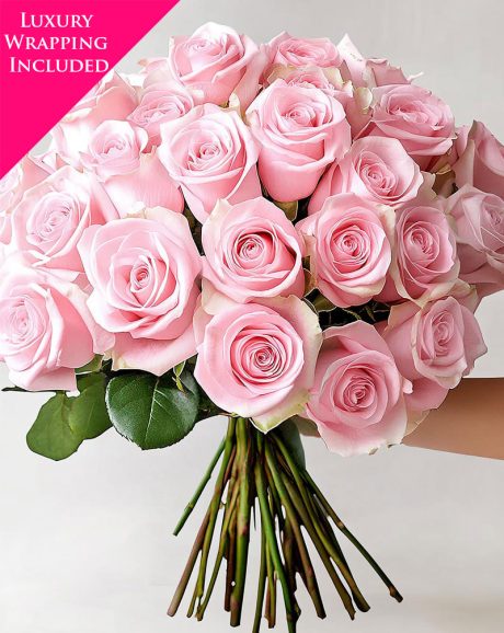 24 Premium Pink Rose Bouquet