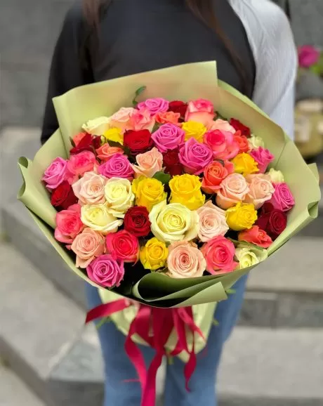 50 Premium Mixed Color Roses Bouquet