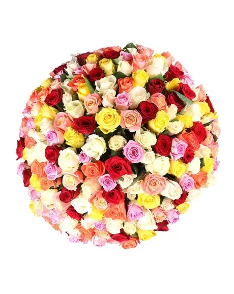 Grand Mixed Color Roses Bouquet