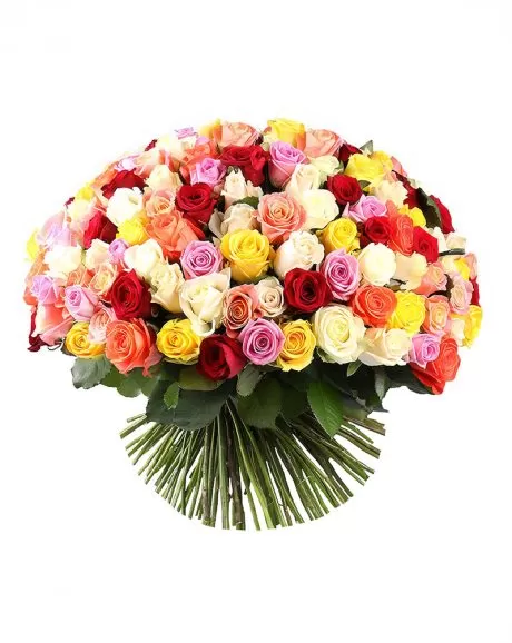 Grand Mixed Color Roses Bouquet