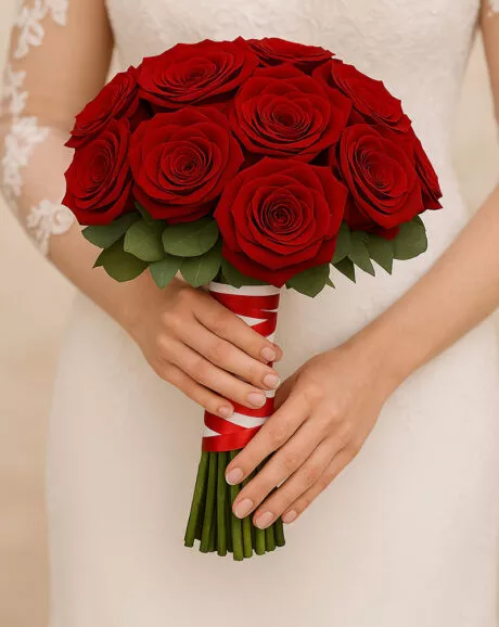 Classic Red Roses Bridal Bouquet