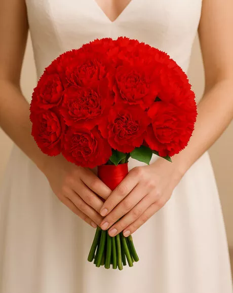 Red Carnation Bridal Bouquet