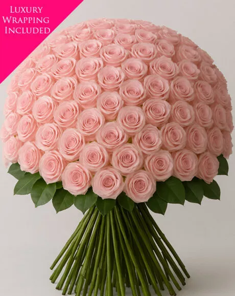 100 Premium Pink Rose Bouquet