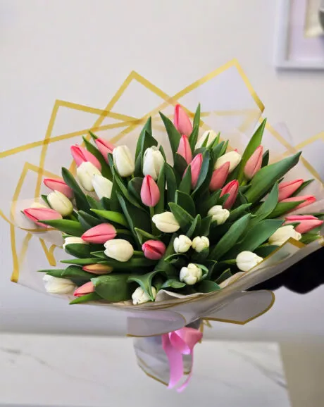40 Mixed Color Tulips Bouquet
