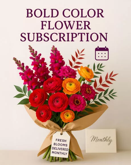 Bold Color Flower Subscription Bouquet