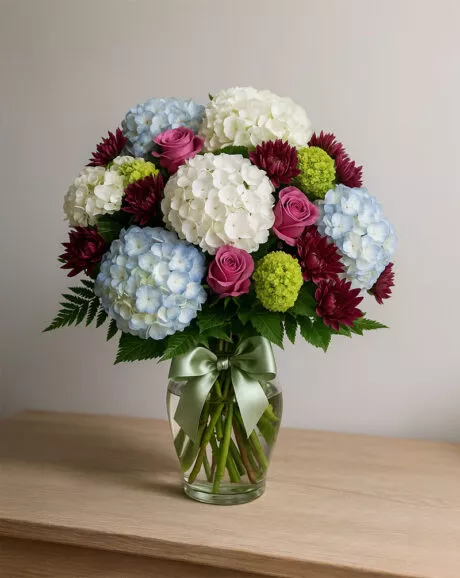 Hydrangea Harmony In A Vase