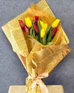 10 Mixed Color Tulips Bouquet - Image 2