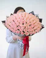 100 Premium Pink Rose Bouquet