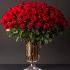 100 Premium Red Roses in a Vase