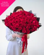 100 premium red roses bouquet