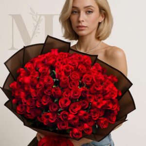 100 red roses bouquet