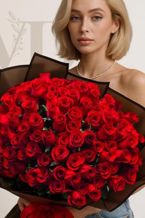 100 red roses bouquet