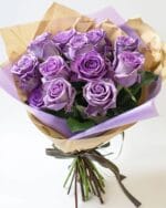 12 Lavender Roses Bouquet - Image 3