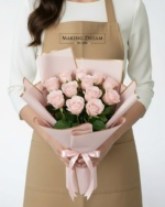 12 Premium Pink Rose Bouquet