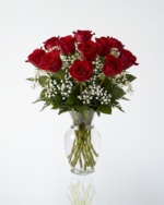 12 Premium Red Roses In A Vase