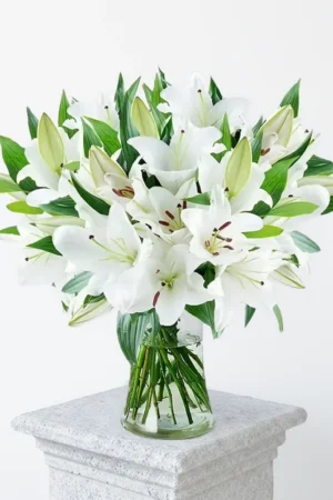 Oriental Lily Bouquet In A Vase