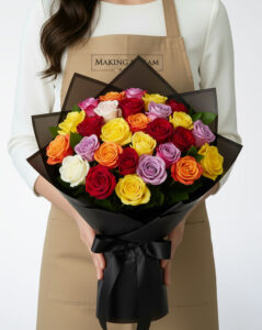 24 Mixed Color Roses Bouquet