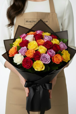24 Mixed Color Roses Bouquet