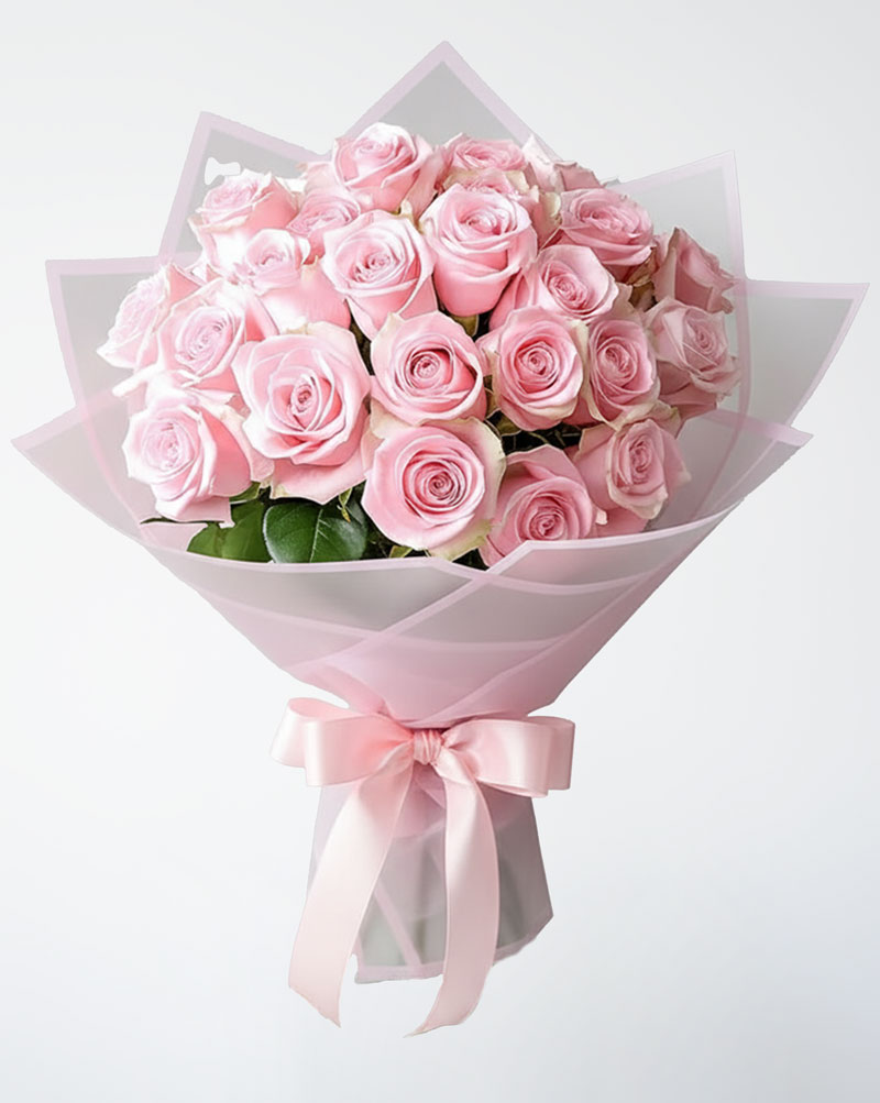 24 Premium Pink Rose Bouquet