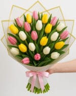 30 Mixed Color Tulips Bouquet