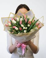 40 Mixed Color Tulips Bouquet