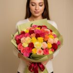 50 Premium Mixed Color Roses Bouquet