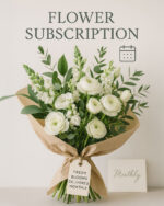 Full White Flower Subscription Bouquet