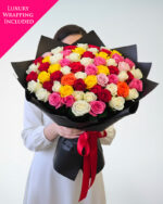 Grand Mixed Color Roses Bouquet