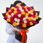 Grand Mixed Color Roses Bouquet