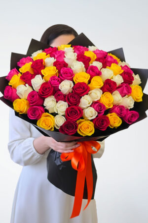 Grand Mixed Color Roses Bouquet