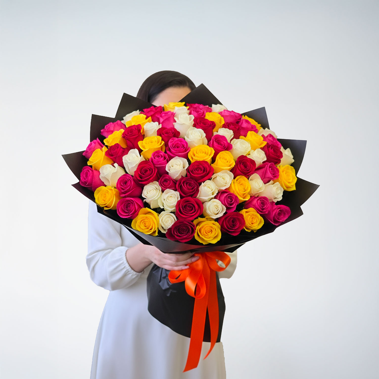 Grand Mixed Color Roses Bouquet