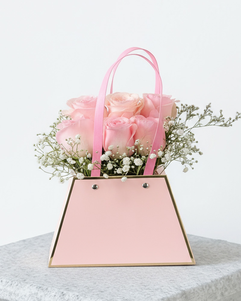 Pink Purse with Pink Roses