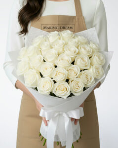 Radiance 24 White Rose Bouquet