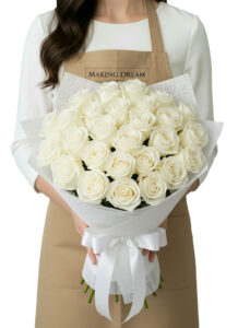 Radiance 24 White Rose Bouquet