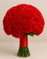 Red Carnation Bridal Bouquet - Image 2