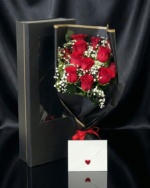 Red Roses and Baby’s Breath Box
