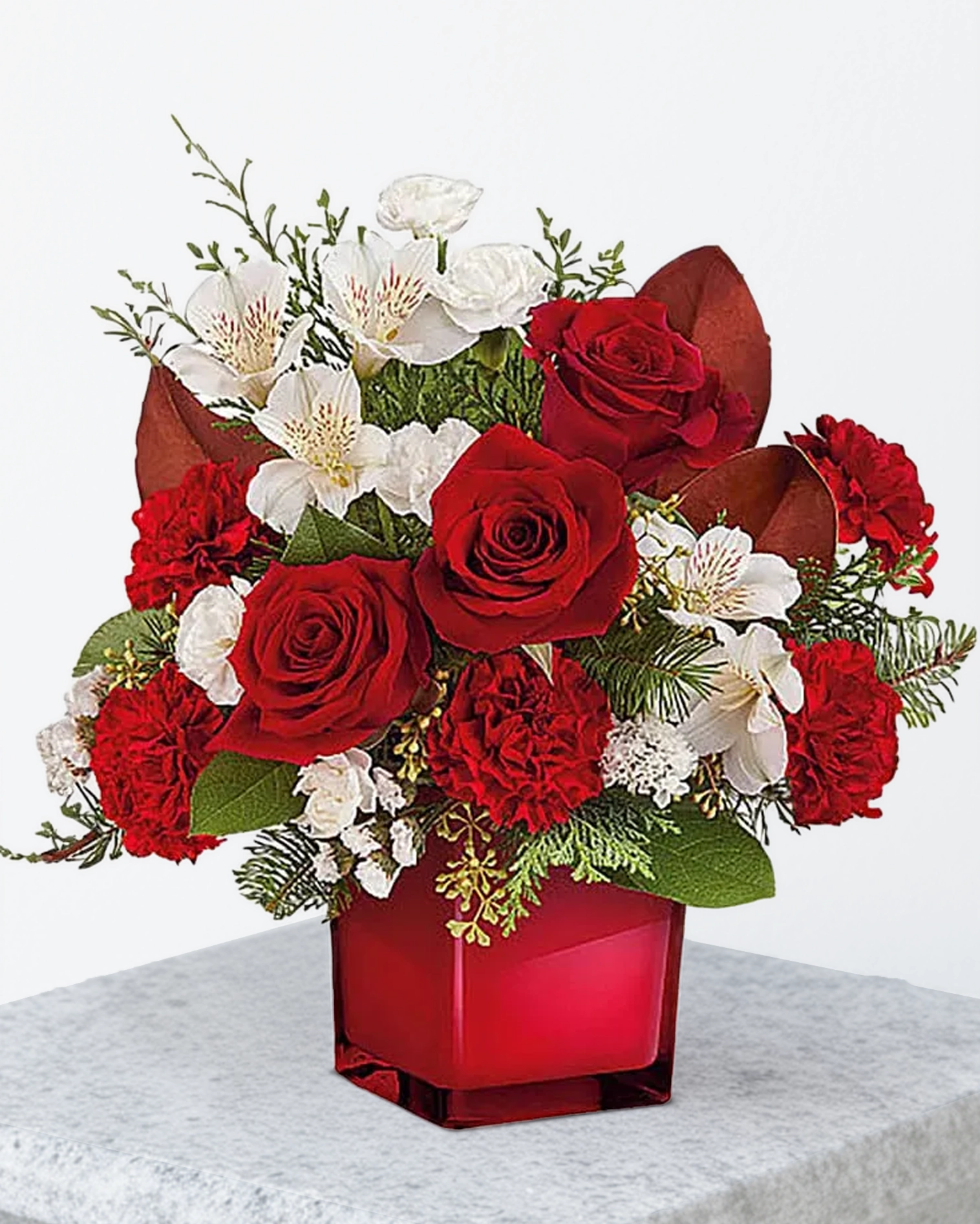 Red and White Elegant Cube