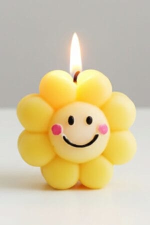 Smiley Flower Candle